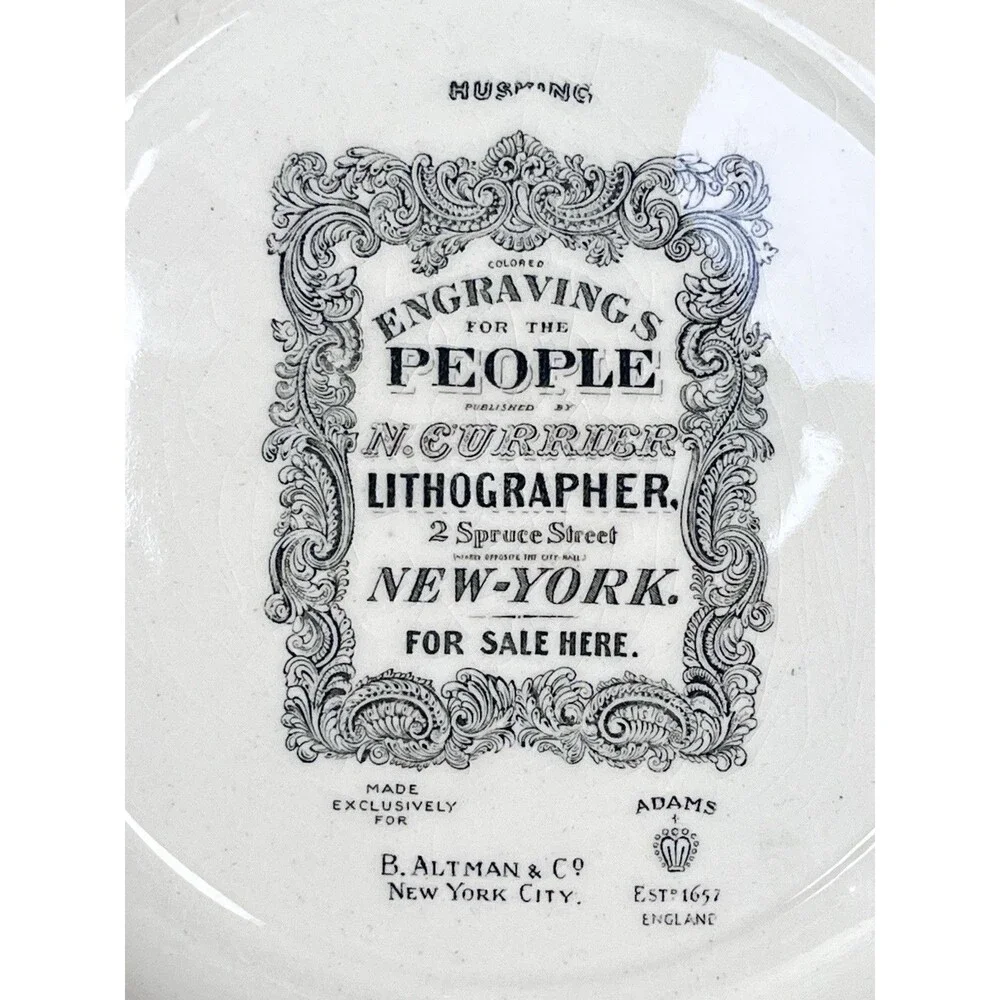 Vintage Adams England 10.5” Dinner Plate Autumn, Husking, Star Of The Road Decor